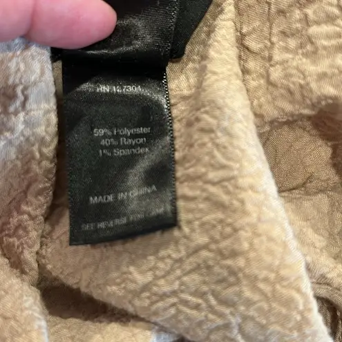 Ali Miles Camel Oatmeal Textured Gauze Cowl Neck Lightweight Tunic Sweater M Tan Size M