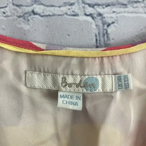 Boden, pink, yellow, and purple spotted neck dress women’s size 10 Pink