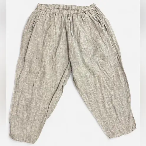 Flax by Jeanne Engelhart Gray Linen Pants Size Large | Wide Leg Relaxed Fit