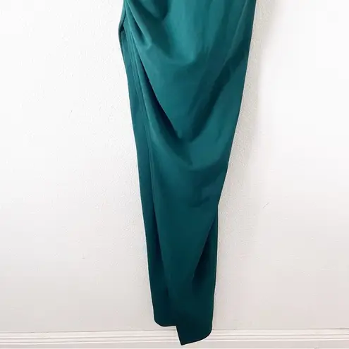 Club L London Lyric Off the Shoulders Maxi Dress In Bottle Green Size 8