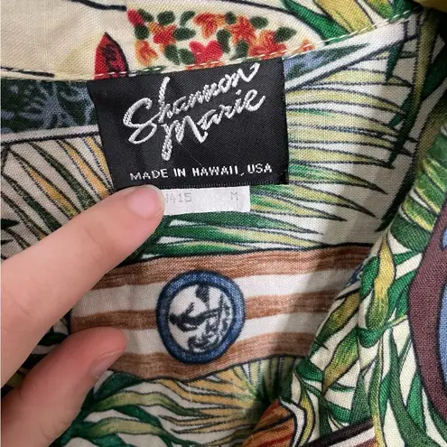 American Vintage Shannon Marie Made in Hawaii Surfboard Print Button Down Medium