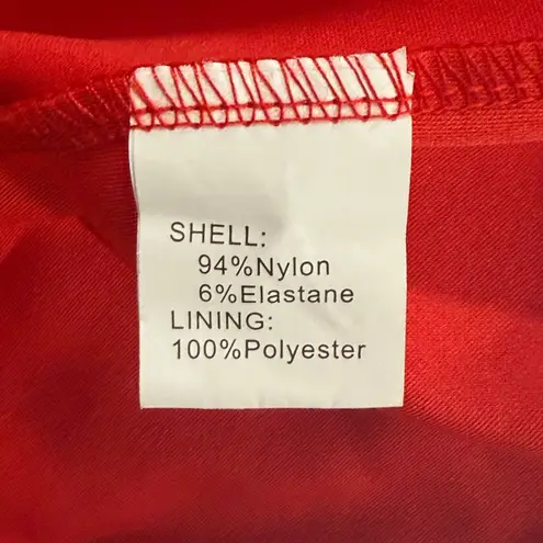 Red Lace Halter Midi Dress BBonfinedress Ruched Tulip Hem Cocktail Womens M NWOT Size M