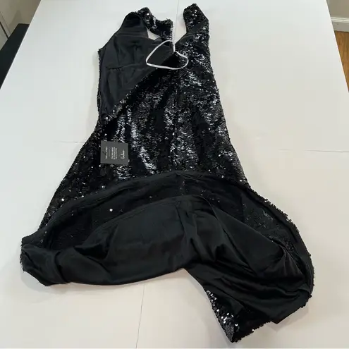 NWT Lulus Shimmering Nights Black Sequin Sleeveless Midi Dress LARGE