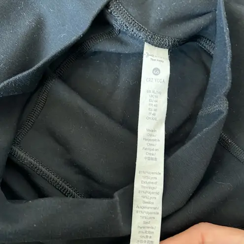 CRZ Yoga Black Leggings No Pockets High Rise Stretch Size XL