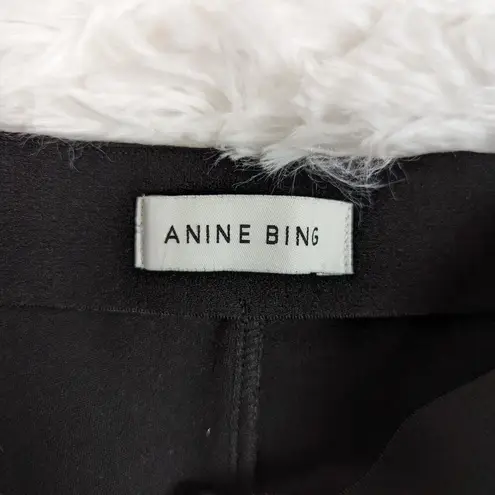 ANINE BING Max Trousers Split Hem High Rise Black Size 34