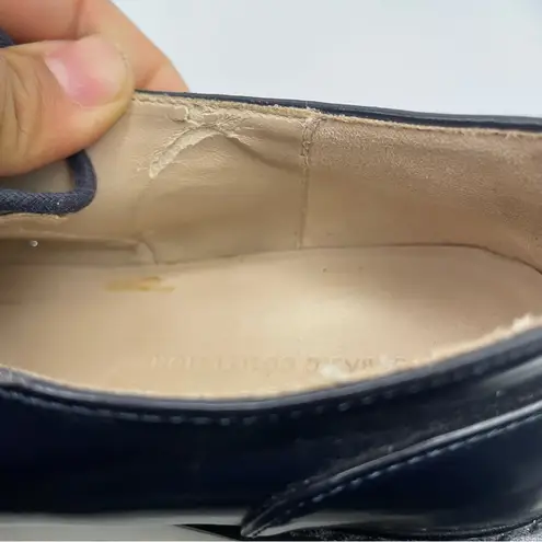 ZARA  patent leather lace-up navy blue platform shoes women Size 36/ 6US