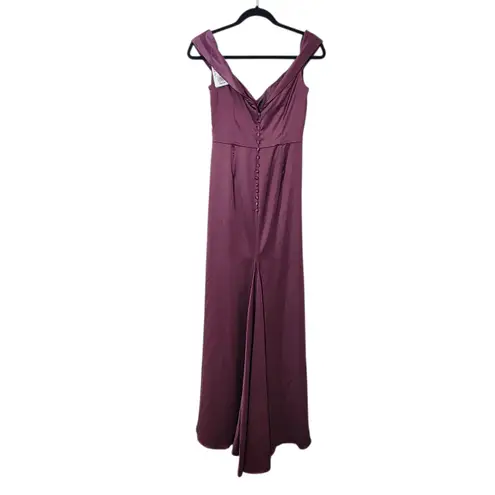 Galina Signature Purple Satin Evening Gown NWT Size 6 Purple Prom Dress