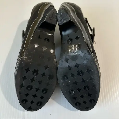 John Fluevog Miss July Scalloped Wedge Heel Pinup Shoes Black, 9