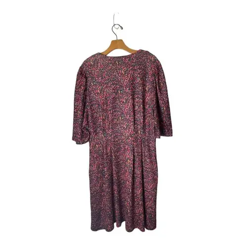 Hutch Anthropologie Pink Ditsy Floral Print V Neck Fit And Flare Dress Size OX