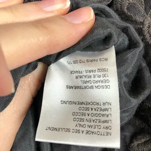 Gerard Darel Paris Brown Silk Lace Skater Dress Womens 12 Short Sleeve Formal