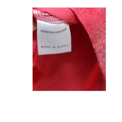 Damee Fuchsia Swing Jacket Shimmery Collared 3/4 Sleeve Sz Small Button Down Pink