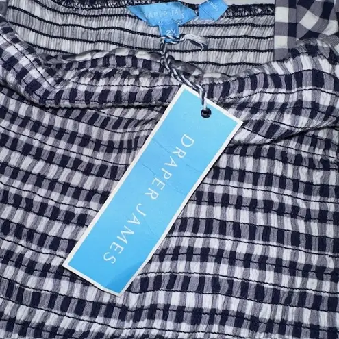 Draper James Gingham Dress Smocked Mini Square Neck Short Sleeve Casual Size 2X