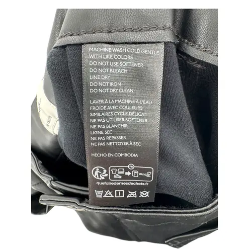 Maeve The Colette Faux Leather Wide Leg Crop Pants Black 32 High Rise Modern