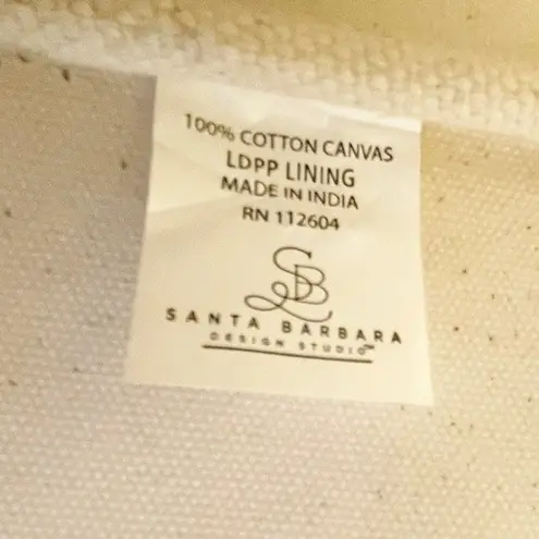 Santa Barbara Design Co Tote Canvas & Leather Sleepover Double Handled Tote Bag Black