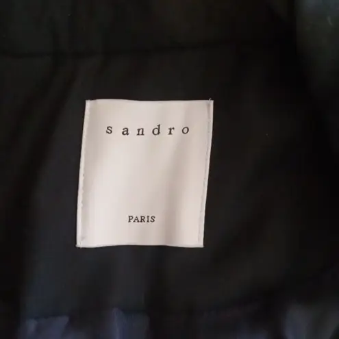 Sandro Blue Blazer with Contrast Trim Old Money Business Preppy Womens 40