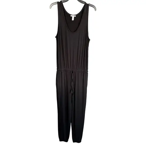 ER Daily Ritual Jumpsuit Sleeveless Drawstring Waist Black Casual Size S