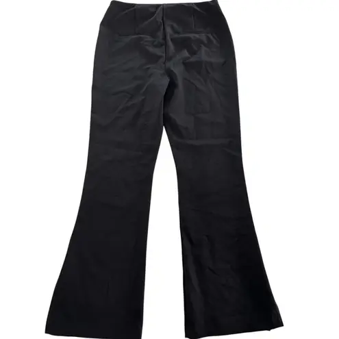 House of Harlow 1960 Pants Womens 12 Flare Stretch Pull On High Rise Slit Hem Black