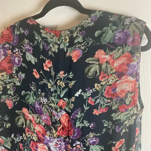 Nostalgia Floral Sleeveless Dress size large Blue