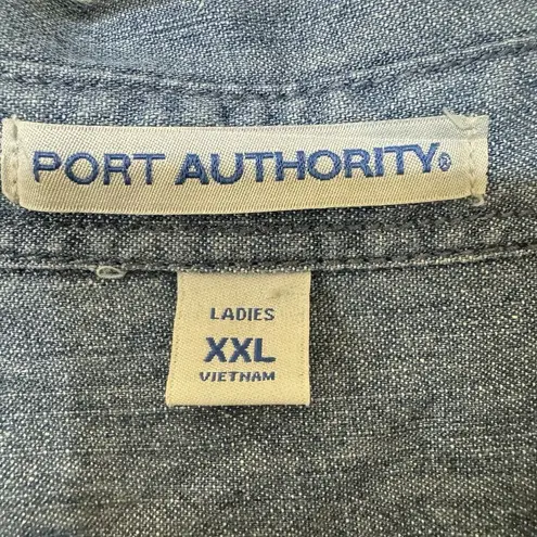 Port Authority  Ladies Patch Pockets Embroidered Heavy Duty Denim Shirt - Sz XXL