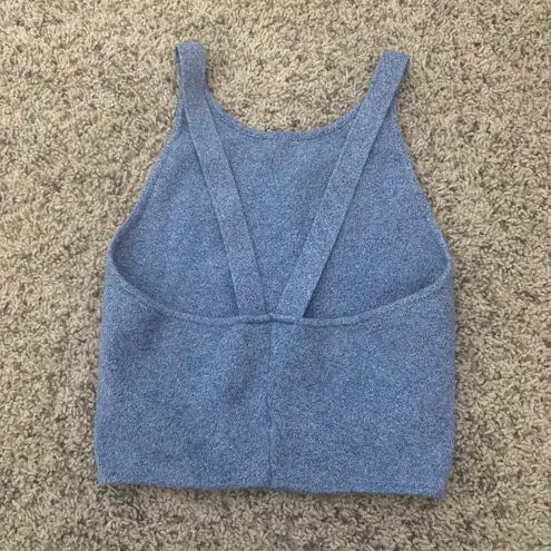 Lululemon American Apparel V Back Cotton Crop Tank, Blue Heather - Size XS