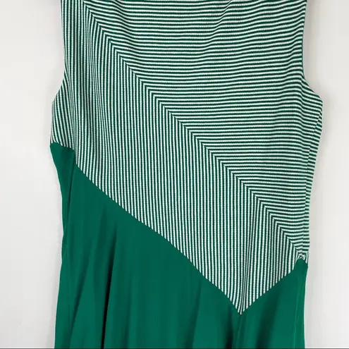 Maeve NWT  Anthropologie Cameron Striped Asymmetrical Swing Dress Sz Small Green