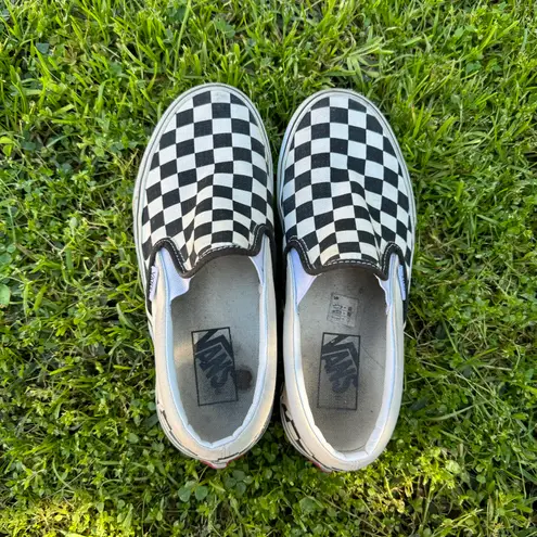 Vans Black & White Checkered Board Slip Ons