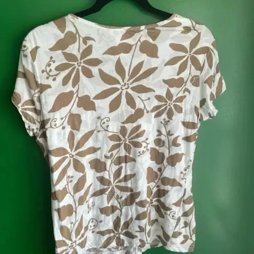 CLEARANCE! Women’s Talbots Tshirt Brown‎ White Floral Size M Medium EUC Brown