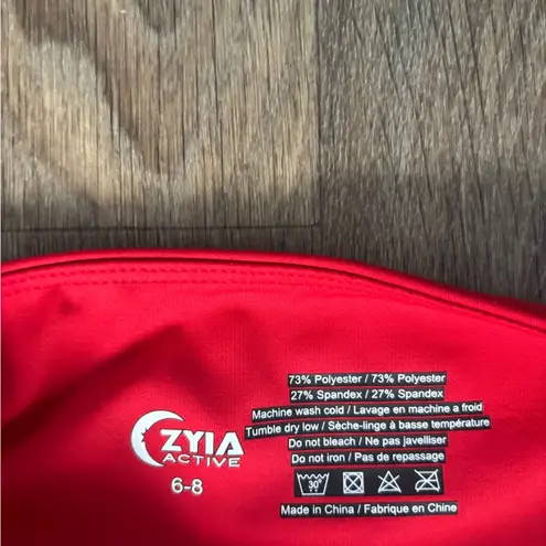 Zyia Active Red Royalty Stripe Light n Tight High-Rise 7/8 Leggings Size 6-8 EUC