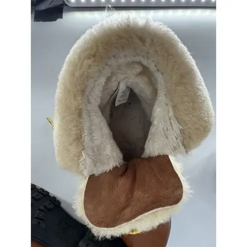 J.Crew  Women's Round Toe Faux Fur Lace‎ Up Lug Sole Combat Boots Brown Size 9 M thumbnail 12