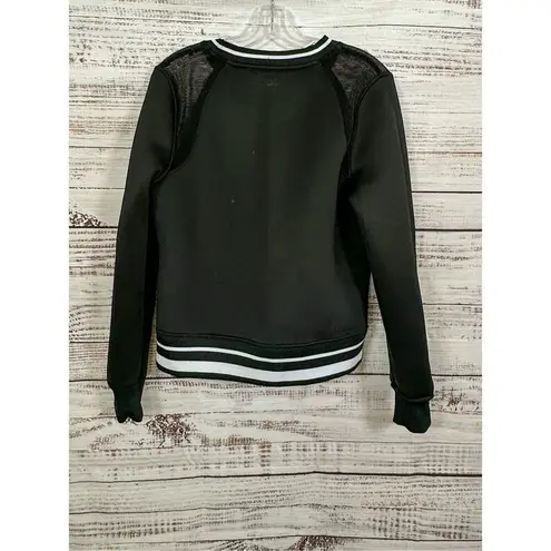 C&C California C & C California Women's Neoprene Scuba Mesh Pullover Sweatshirt Black Sz Medium