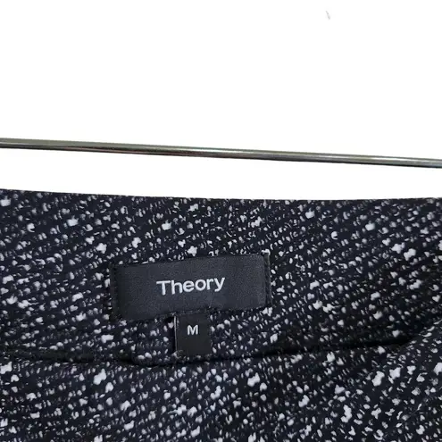 Theory  Adbelle Black Printed Slimming Stretch Pull-On Pants Office Wear Medium