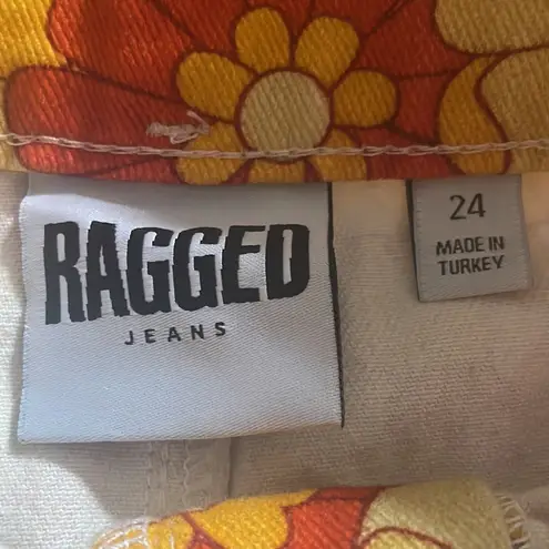 The Ragged Priest • retro yellow & orange floral mini skirt sz 24