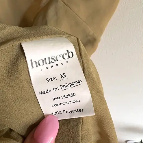 House Of CB  Pixie Olive Ruffle Maxi Dress Size XS