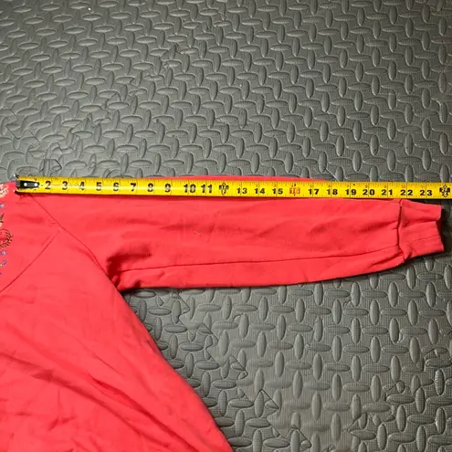 Bon Worth Women's Red Floral Embroidered Sweater Size M‎ Size M