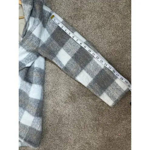 Evereve Supersoft Oversized Gray Plaid Selene Coat Jacket Size Medium Slouchy