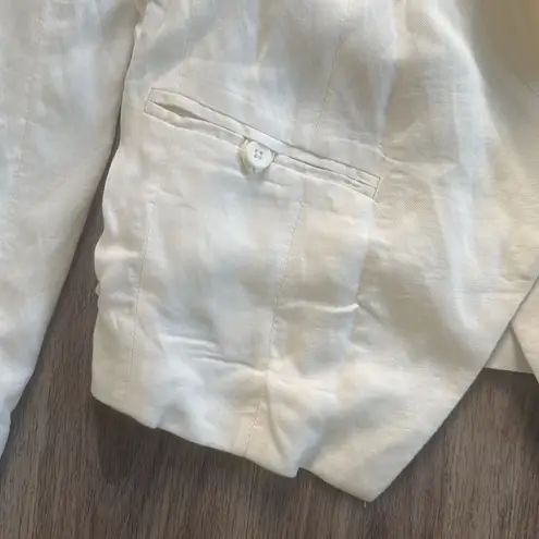 Brochu Walker Cream Blazer Large Versatile Lightweight Jacket linen Blend