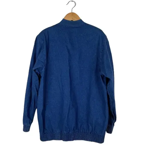 Vintage Gepetto Women’s Large Jean Jacket Rhinestone X’s & O’s Embellished Blue