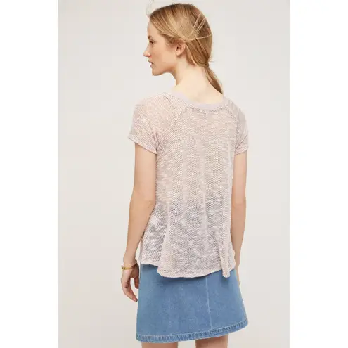 Eri +'Ali Anthropologie Maida Mesh Tee Women's Small Pale Pink Boho Hippie Y2K