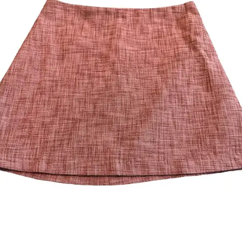 Wilfred  Aritzia Tweed Mini Skirt Coral Cotton Fully Lined Size Small Women's