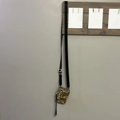 Aimee Kestenberg Animal Print Leather Just Saying Stadium Wallet Mini Crossbody