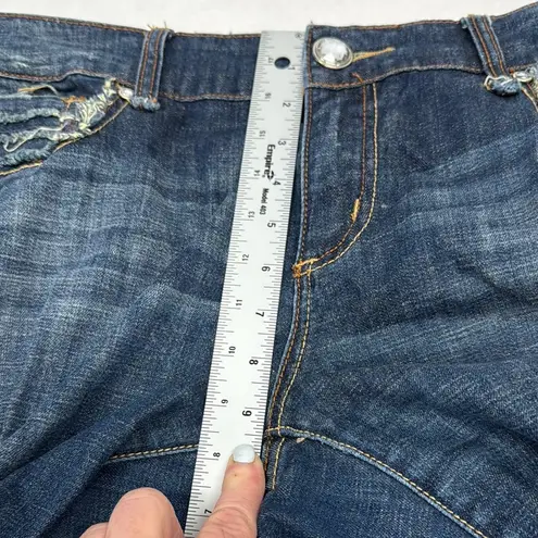 Seven7 Jeans Blue Flare Wide Leg Jeans Distressed Details Raw Hem Plus Size 16