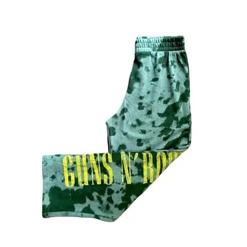 GUNS N ROSES Sweatpants Green Tie Dye Elastic Waist Pull On, Size XS