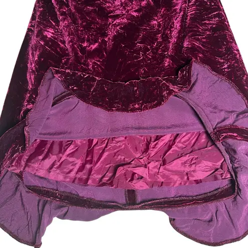 Amanda Smith Crushed Velvet Ruffle Hem Midi Skirt 10 Holiday Cocktail Y2K Party