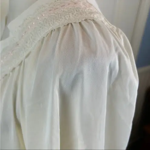 Vintage Amanda Stewart Nightgown Ivory Short Sleeve Lace Trim NWT