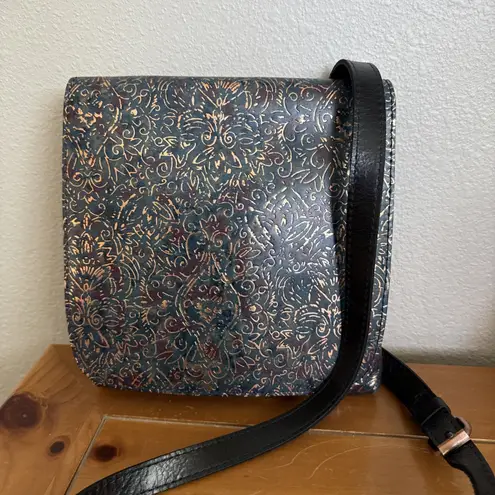 Patricia Nash Kimono Tapestry Granada Crossbody 100% Leather