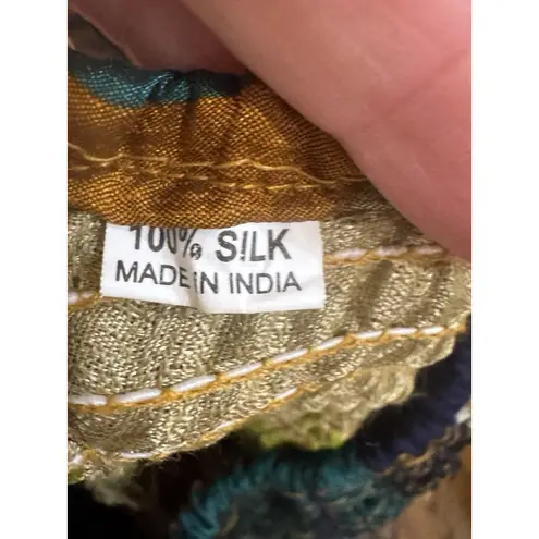 100% Silk Scarf Dress Top Smocked Handkerchief Halter One Size