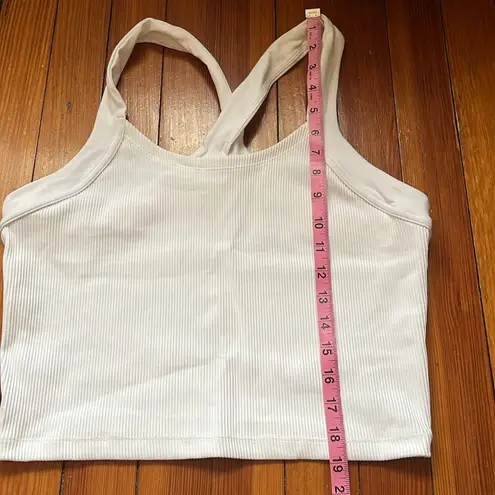 Athleta  White Ribbed Horizon Tank Camisole Sz L