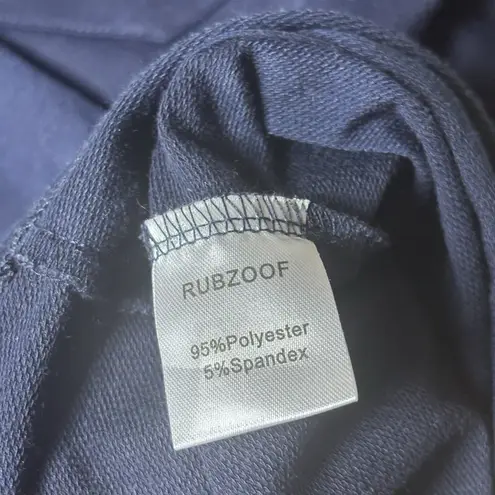 RUBZOOF Navy Lounge Set Sweatpants Crewneck Sweater Women’s L Cozy Soft Elastic Blue Size L