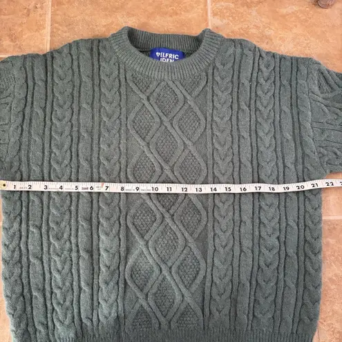 Aelfric Eden Cable Knit Pullover Womens Size Small Fisherman's Sweater Blue