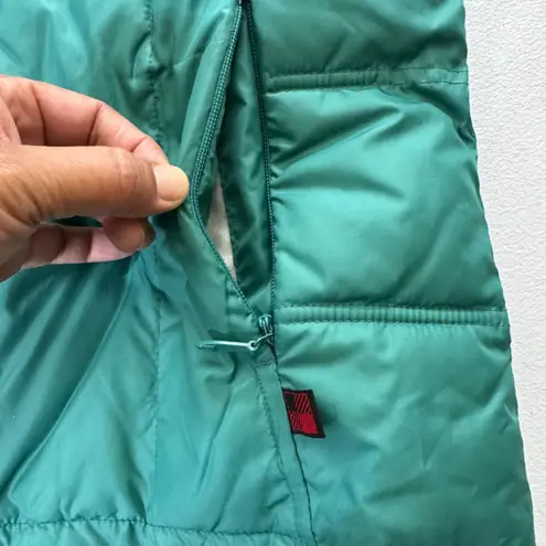 Woolrich VTG Womens Quilted Vest Teal Green Puffer Sleeveless Full Zip Size S